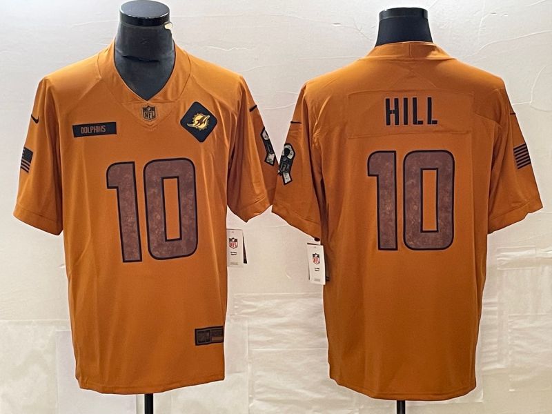 Men Miami Dolphins #10 Hill brown Nike 2023 Salute To Service Limited NFL Jersey->philadelphia eagles->NFL Jersey